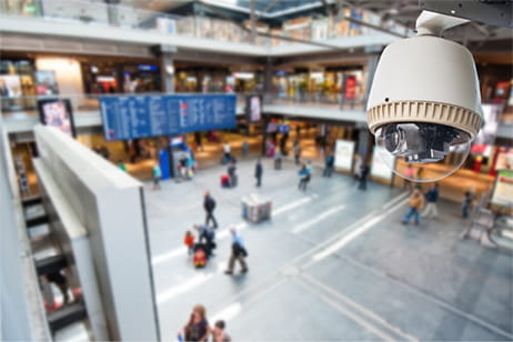 The surveillance camera system in the store