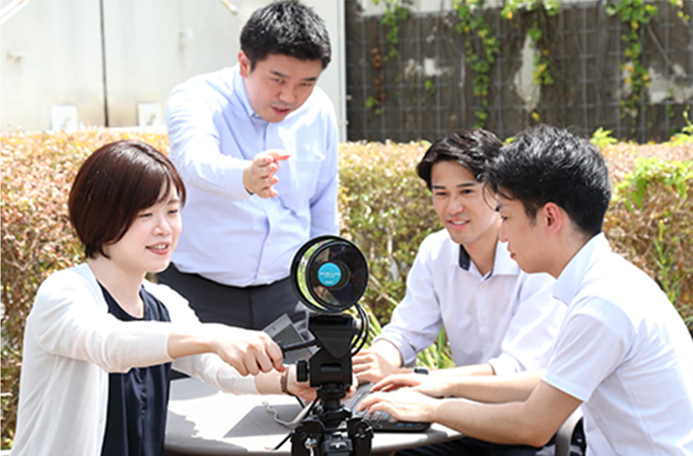 Development work using optical equipment outdoors